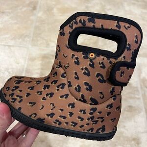 Cheetah Print Toddler BOGS Insulated Winter Boots